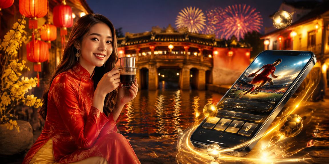 Người dùng xem cược thể thao tại Hội An với áo dài truyền thống