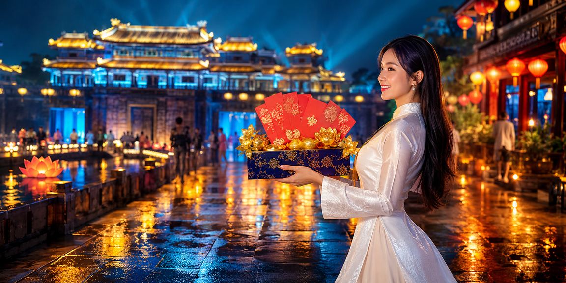 Sự kiện thưởng bao lì xì VIP tại Huế với áo dài truyền thống